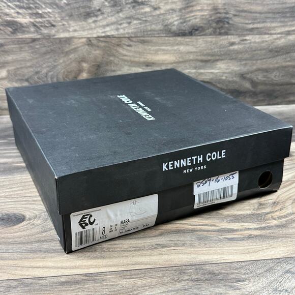 NIB Kenneth Cole New York Kara 8M Western Pointed Toe Suede Ankle Boots Khaki - Picture 8 of 9